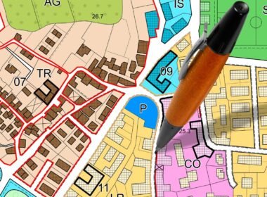 A zoning map for property rentals with illustrated area borders