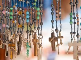 Hanging good luck charms as a prayer for more business sales