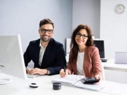 Office room with two accounts for small businesses