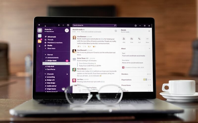 Real-time messaging platform Slack facilitating business communication