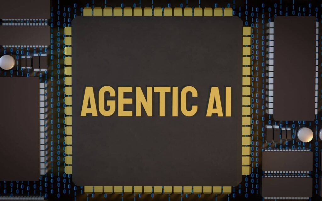 Digital image with the words Agentic AI written on it